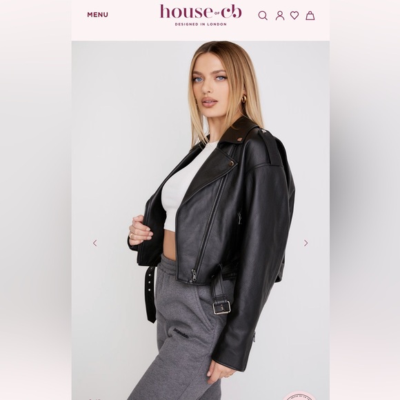 House of CB ‘Lumia’ Black Leather Jacket size Medium - Picture 5 of 17